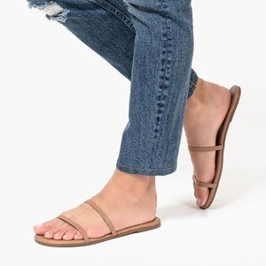 TKEES Gemma Leather Slide Sandals 8